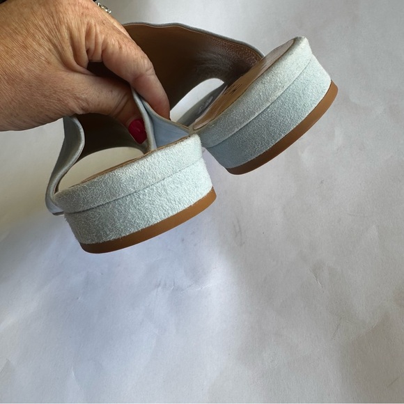 M. Gemi Womens Nuvola Pale Powder Blue Suede Mules Sandals Slip On Slides 39.5 9 - Picture 8 of 10